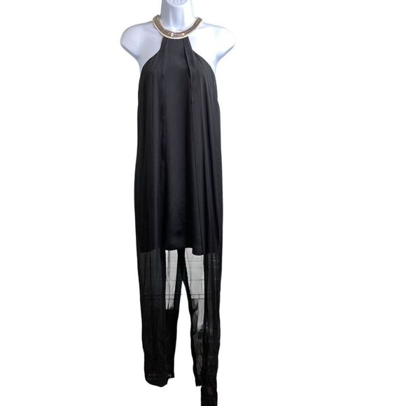 Sass & Bide Womens Black Silk Dress Size XXS‎ Aussie Asymmetric Flowy Boho Glam - Picture 1 of 11